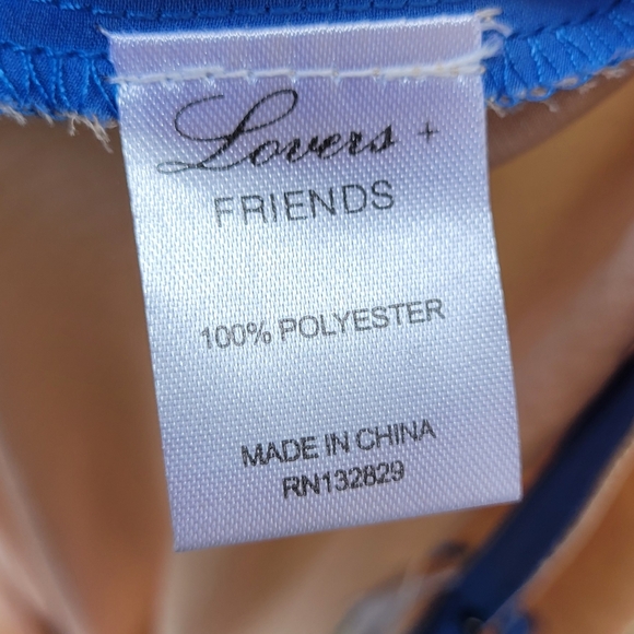 Lovers + Friends Margarita Midi Wrap Skirt in Ocean & Nude Small - Picture 8 of 9